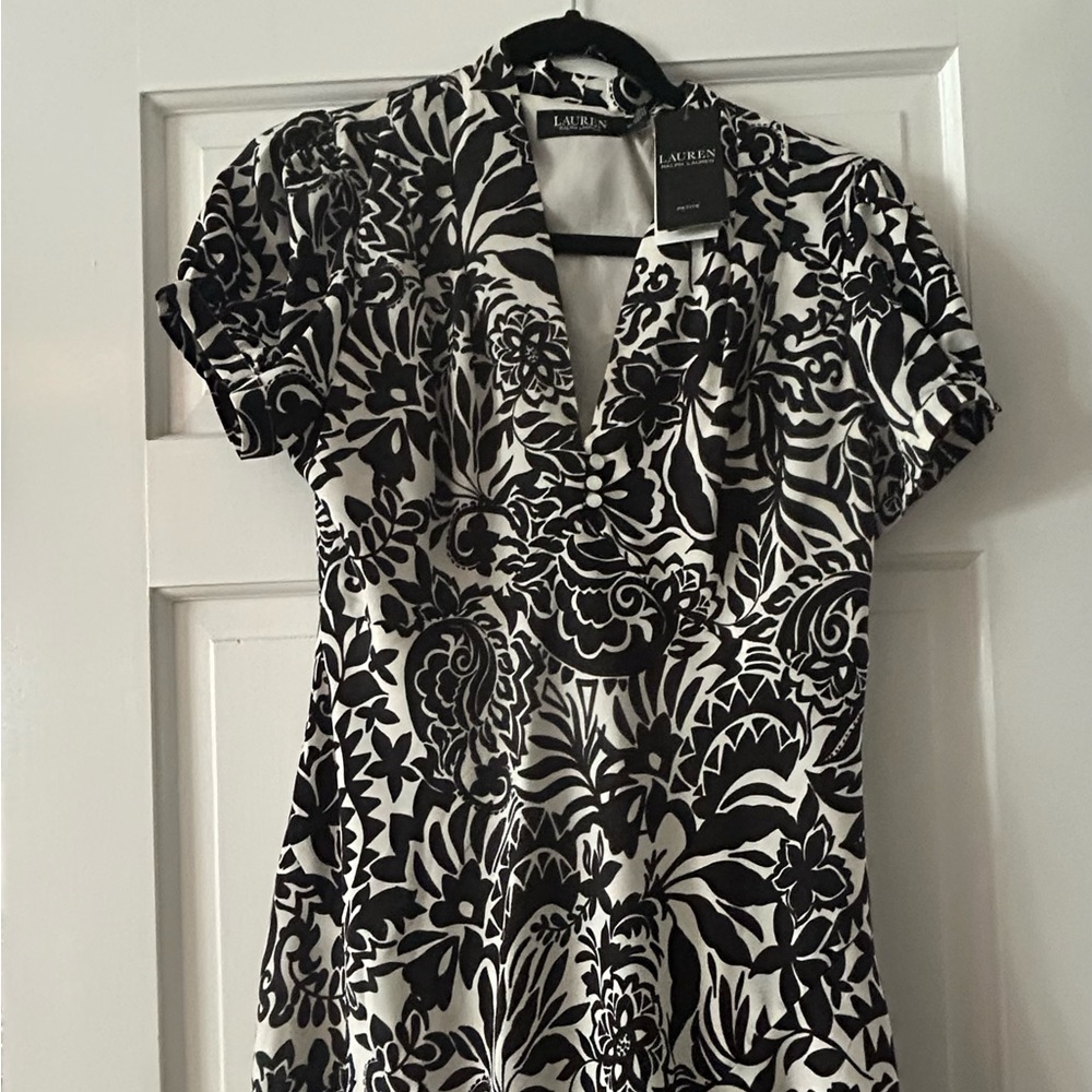 Lauren Ralph Lauren Monochrome Floral Dress